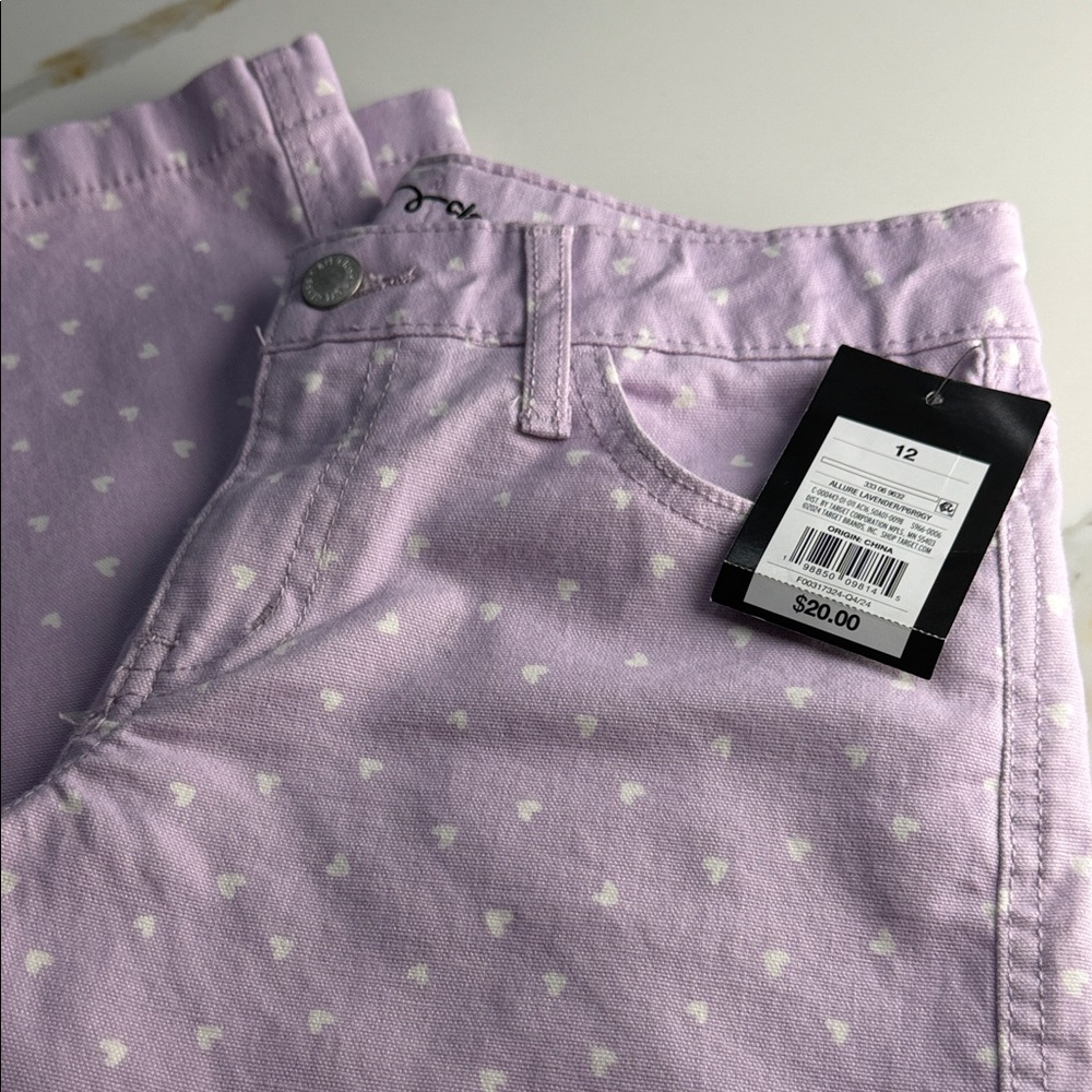 Art Class Lavender Heart Print Jeans